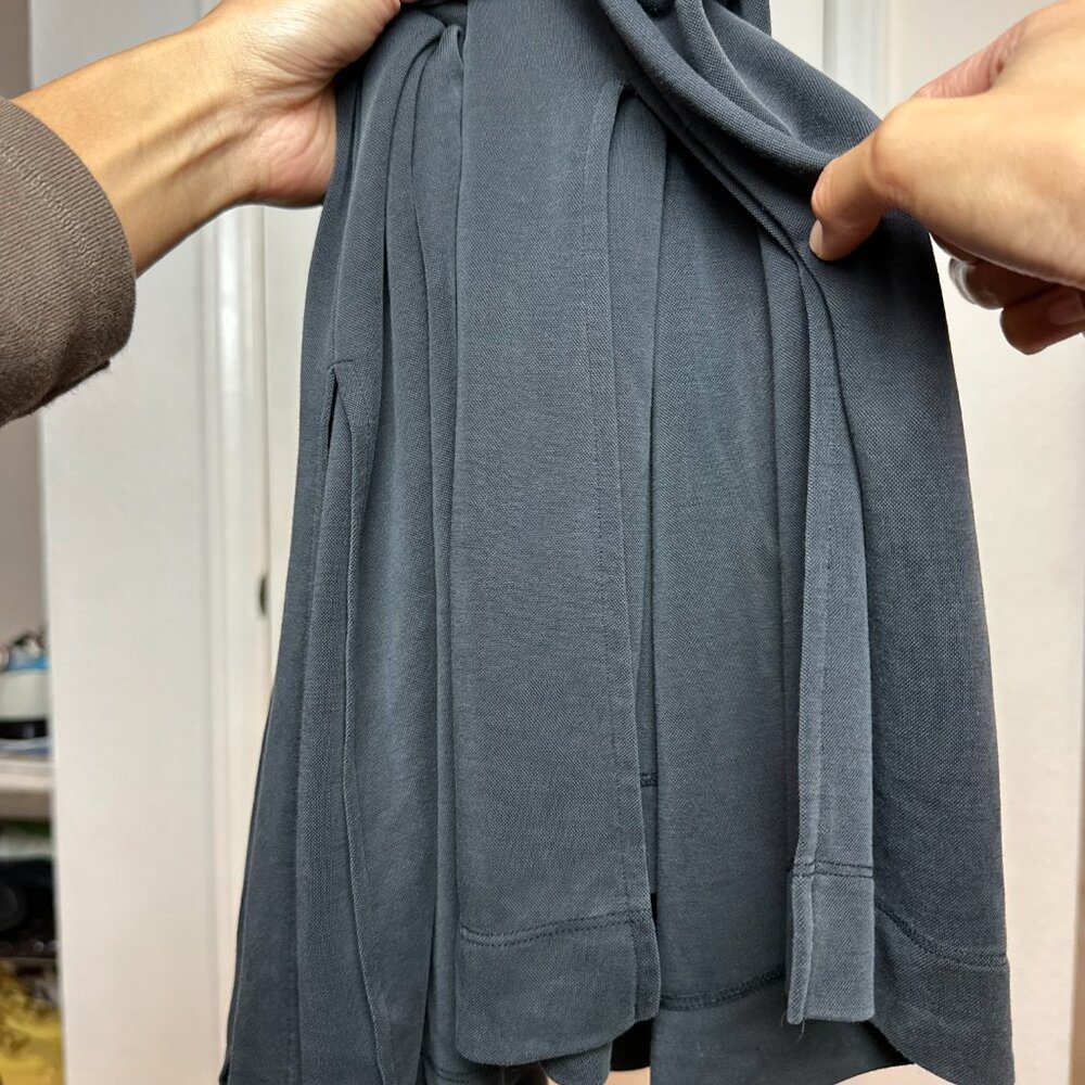 Seraphine Maternity Tie & Side Slits Grey T Shirt Dress Pregnancy Wear - Picture 8 of 9